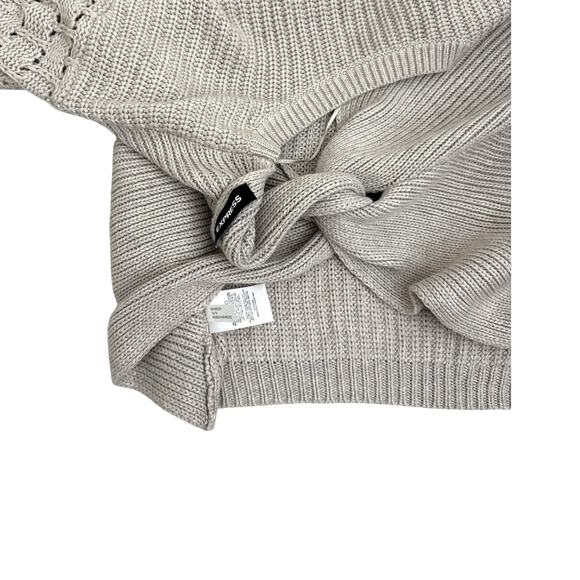 Express Off Shoulder Tan Twist Back Sweater Size Women's Small - Picture 3 of 3